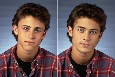 AI face swap before and after - everyday portrait